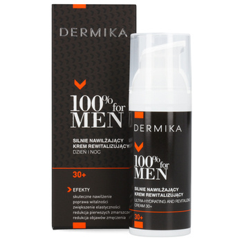 Dermika 100% for Man Silnie nawilżający krem rewitalizujący 30+, 50 ml