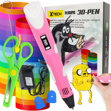 DŁUGOPIS 3D PEN 2 DRUKARKA 3D GEN 2023 ZESTAW + 200M WKŁAD RÓŻOWY